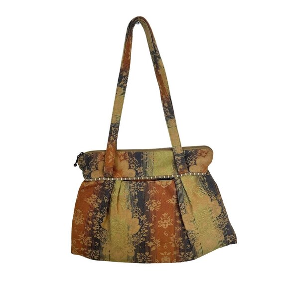 Maruca Womens Cloth Shoulder Bag Orange Multicolor Handmade USA Colorado - Picture 1 of 8